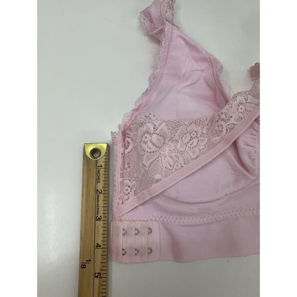 Womens Bra Size XXL Light Pink Lace Front CrissCross Staps Adjustable Padded New - Picture 8 of 9